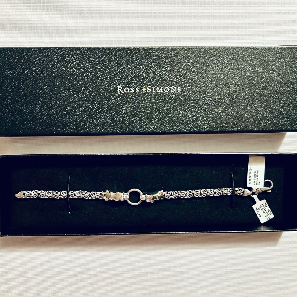 NWT RossSimons Italian Byzantine .925 Sterling S. leopards Heads NWT BOXED